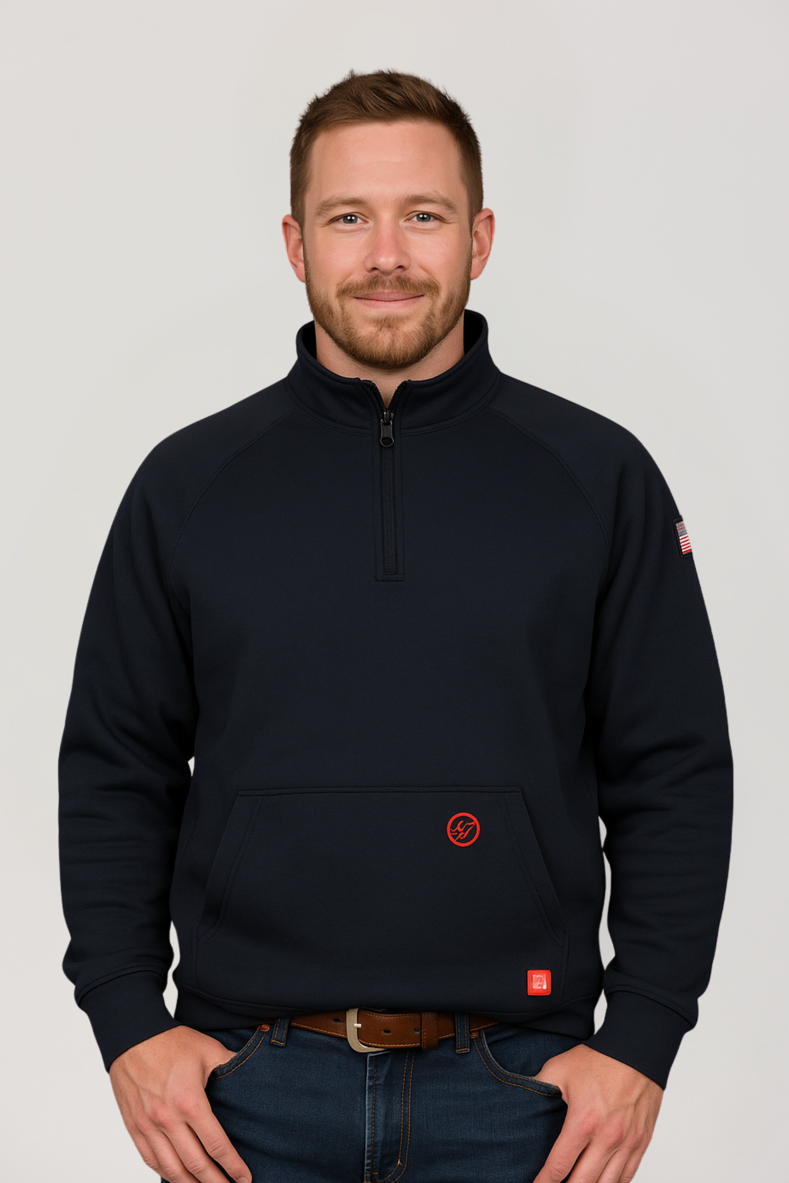 Buy NKE FR Quarter Zip Hoodie in Navy - FR Sweatshirts – NKE