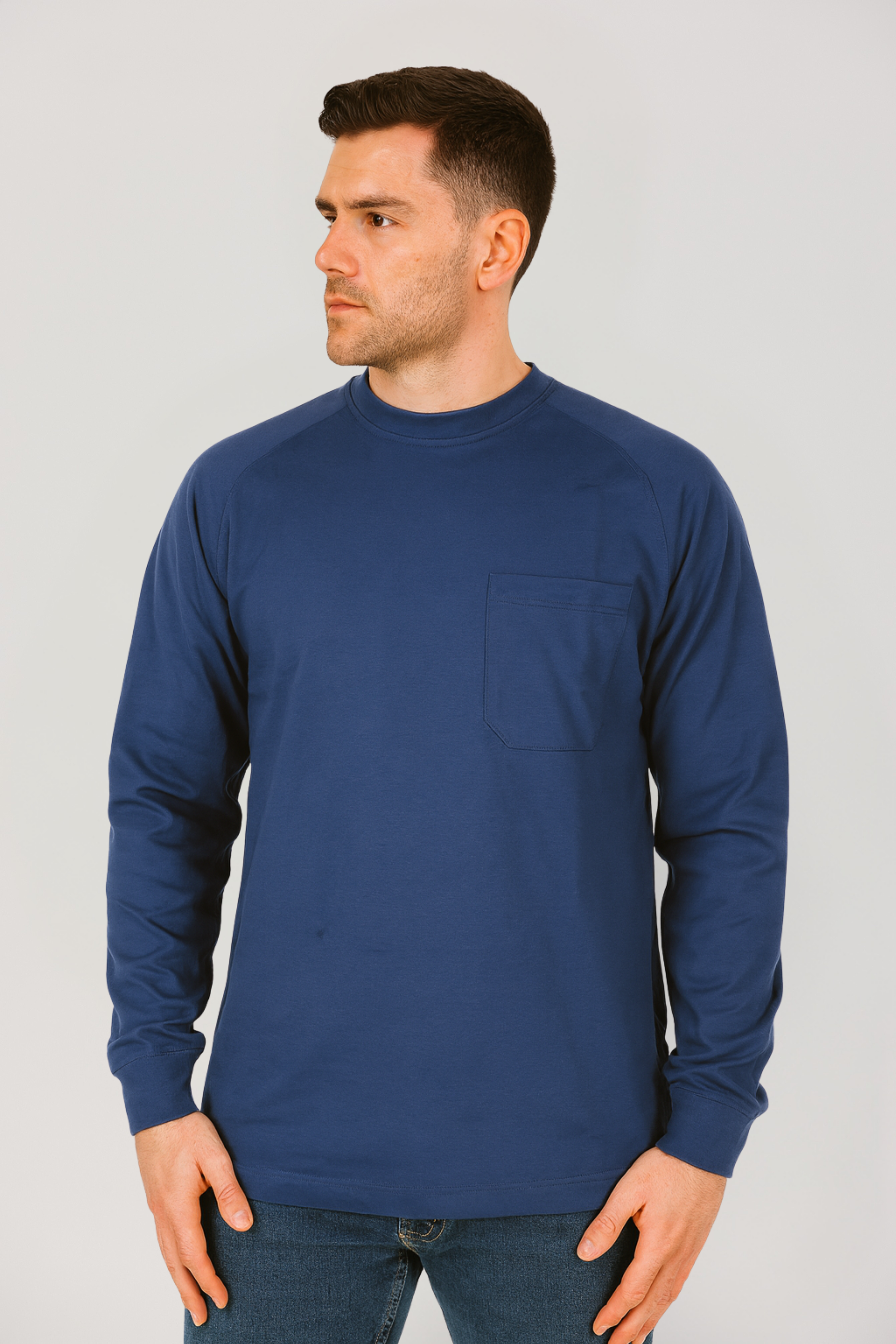 NKE FR LONG SLEEVE T-SHIRT - INDIGO
