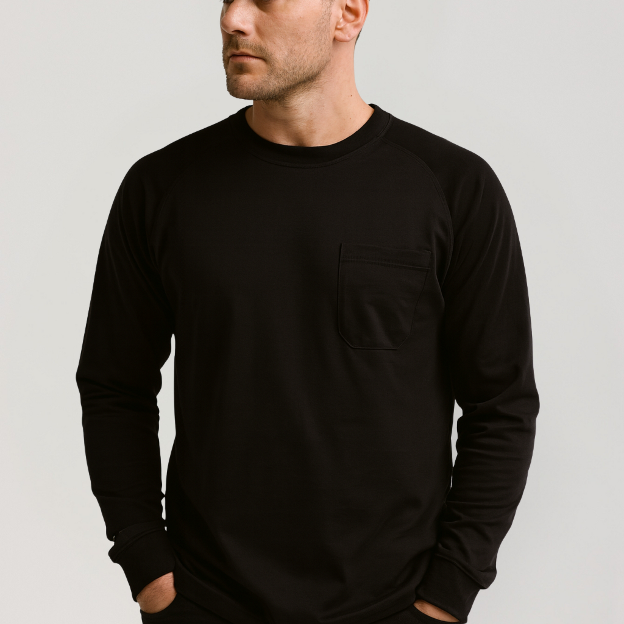NKE FR LONG SLEEVE T-SHIRT - BLACK