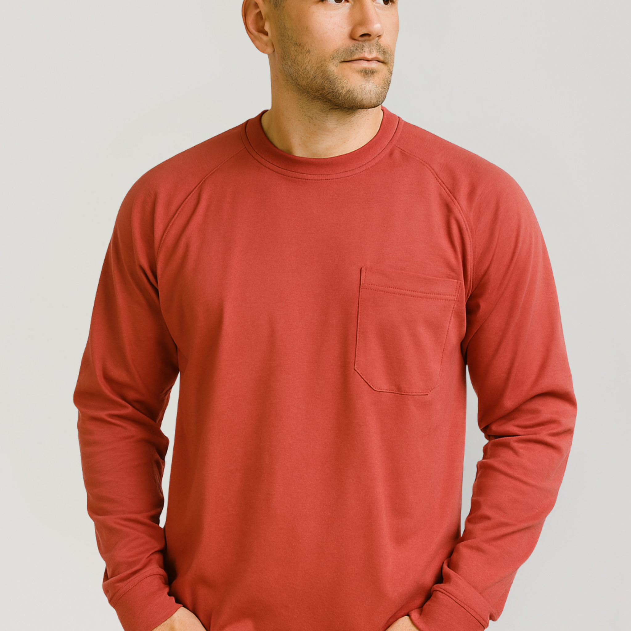 NKE FR LONG SLEEVE T-SHIRT - BURGUNDY