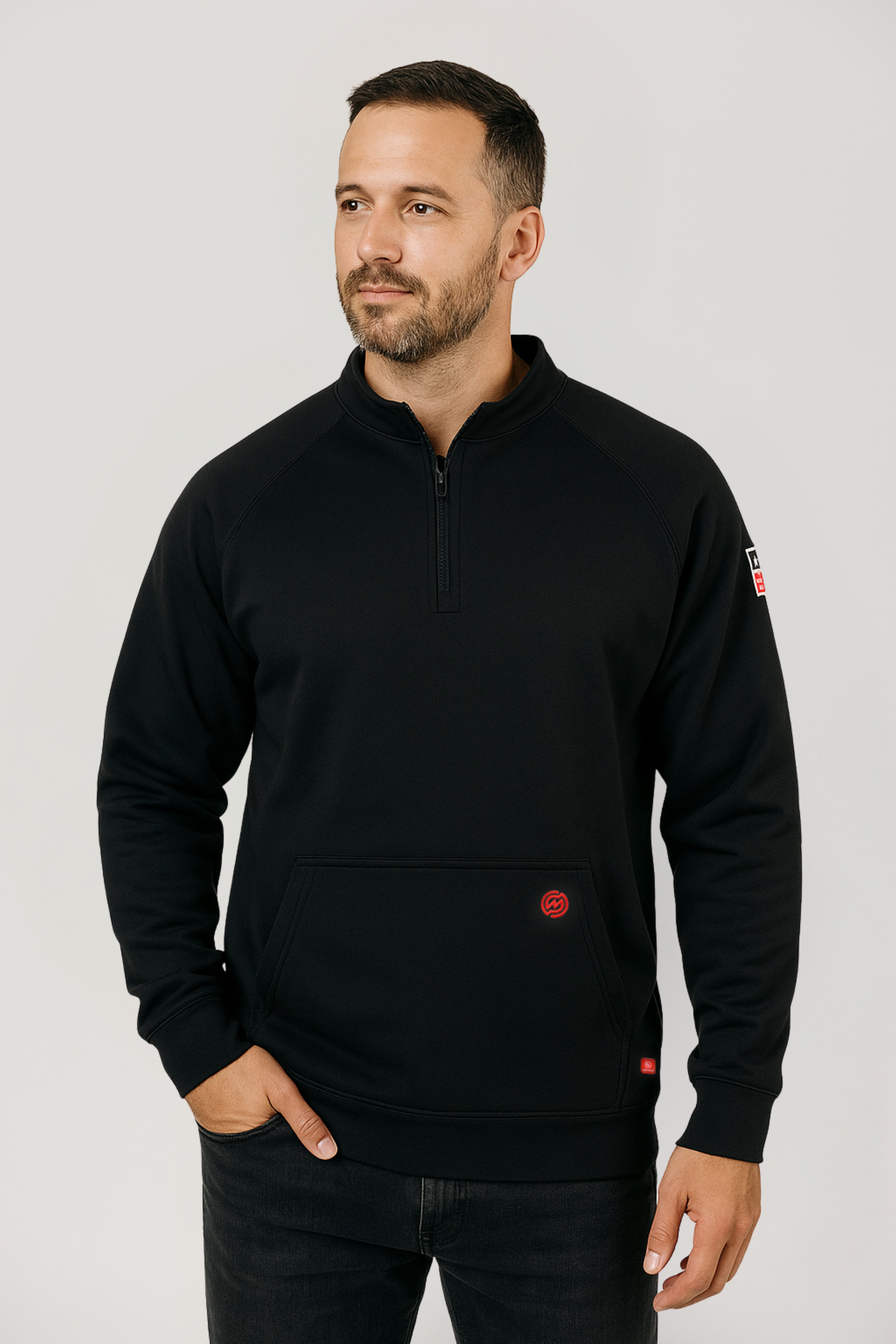 NKE FR 1/4 ZIP SWEATSHIRT - BLACK