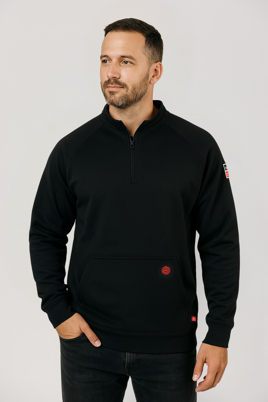 NKE FR 1/4 ZIP SWEATSHIRT - BLACK