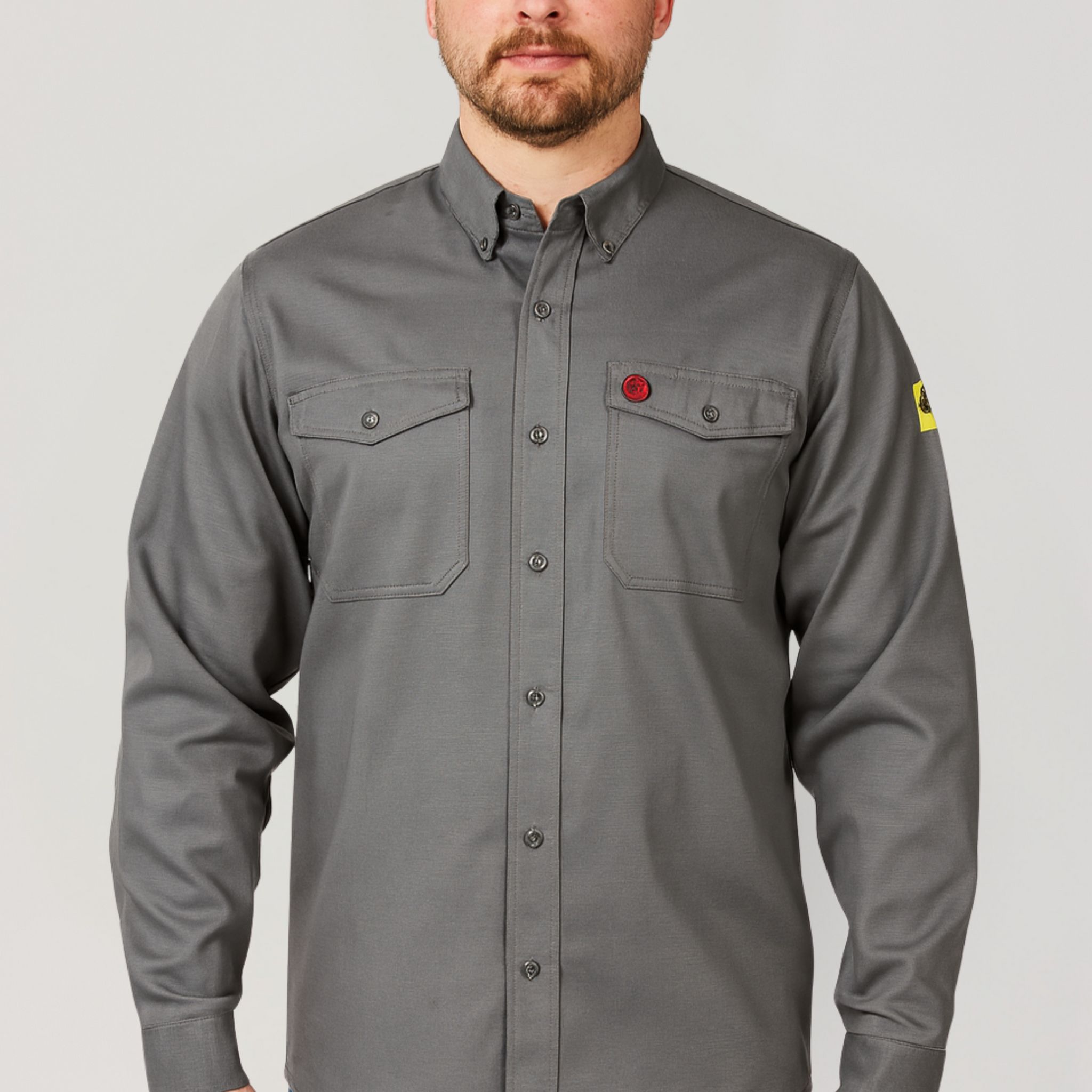 NKE FR SHIELD WORK BUTTON SHIRT - GREY