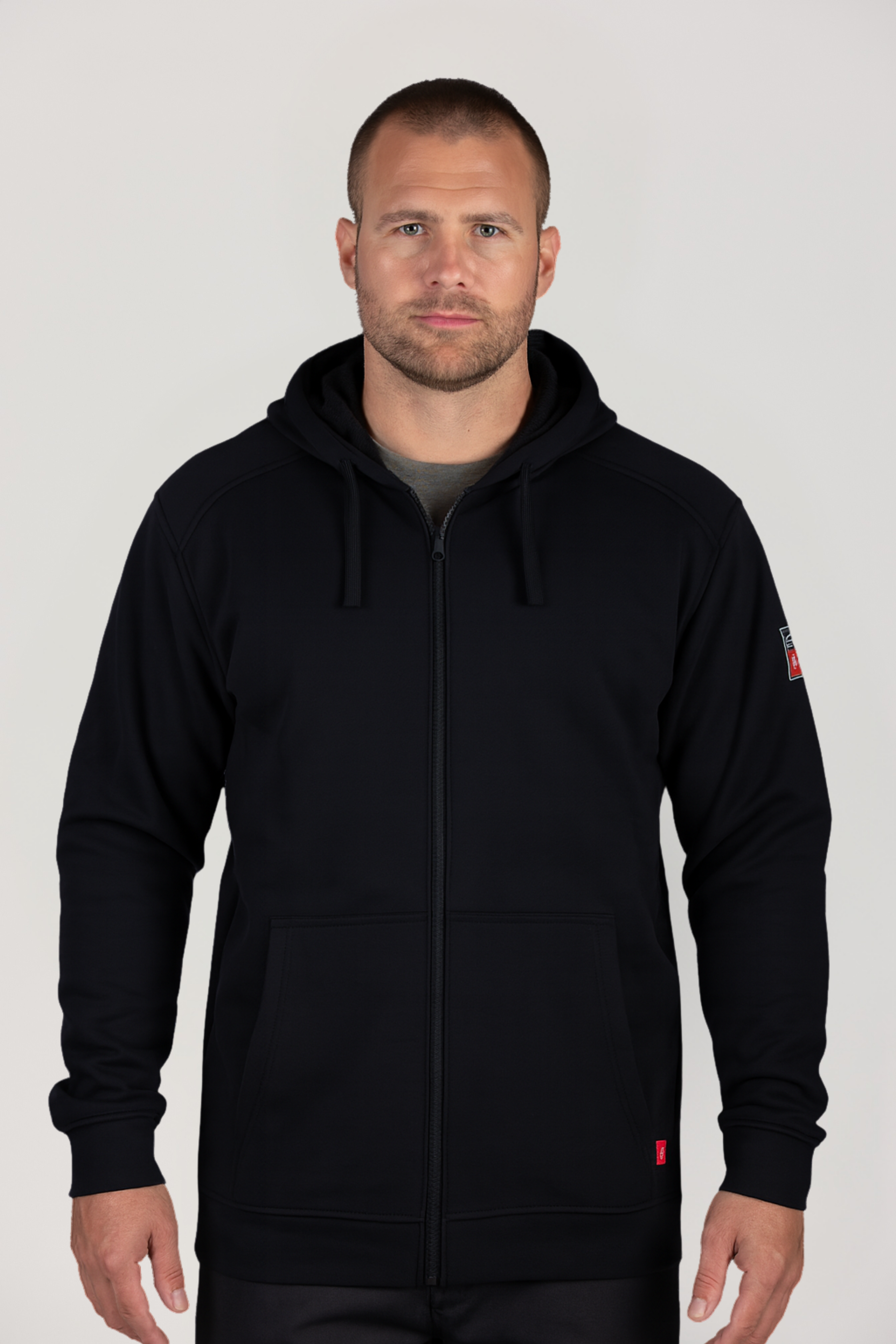 Shop Black FR Zip Up Hoodie For Men – NKE Safety Apparel
