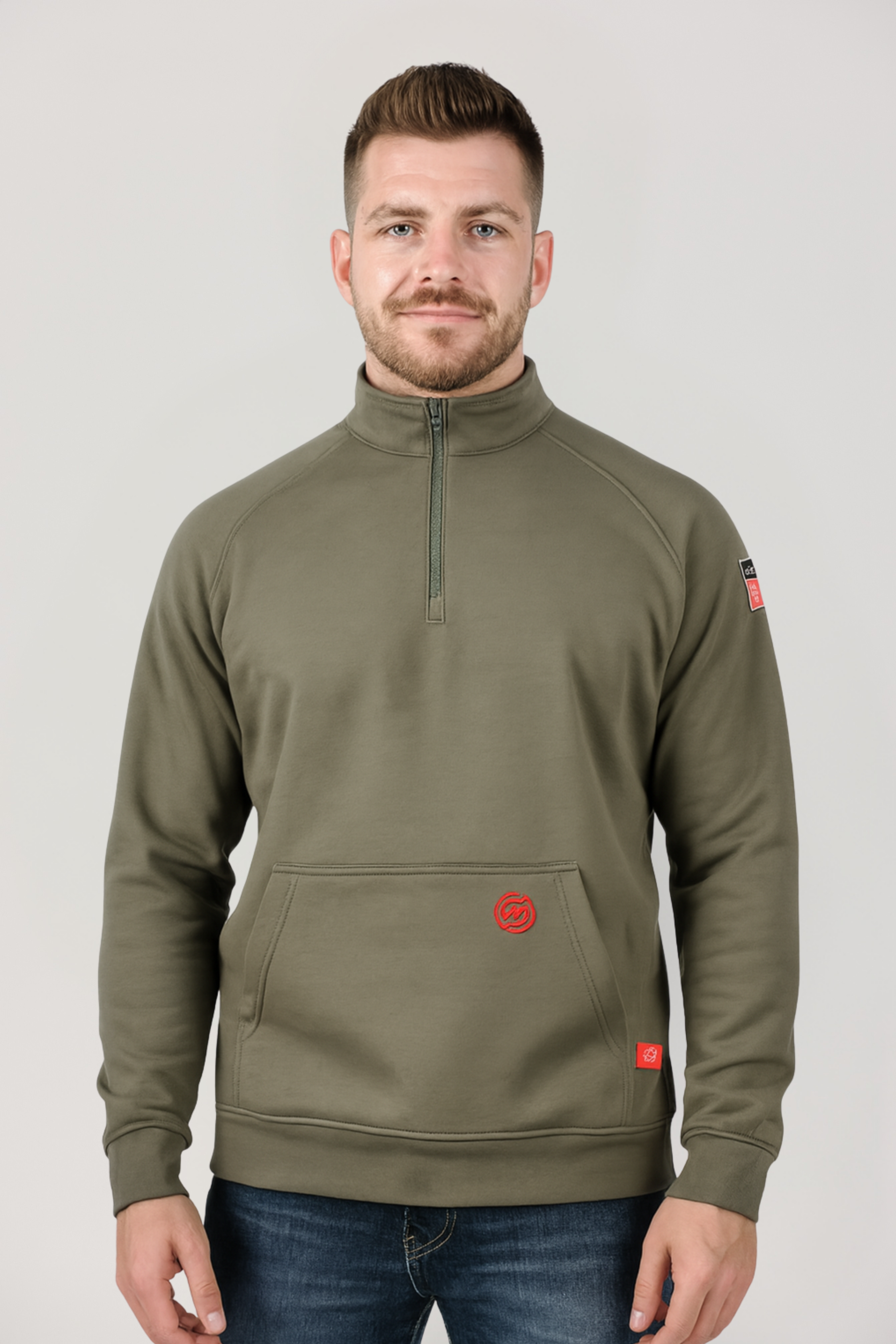 NKE FR 1/4 ZIP SWEATSHIRT - OD GREEN