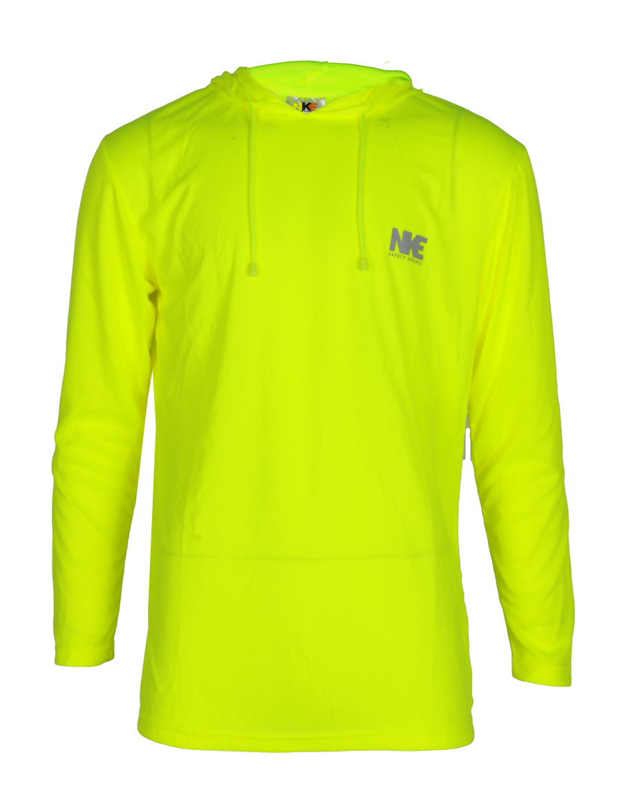 NKE HI-VIS LIGHTWEIGHТ HOODED TEE - YELLOW