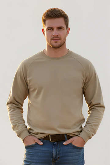 NKE FR LIGHTWEIGHT CREWNECK TEE - SAND