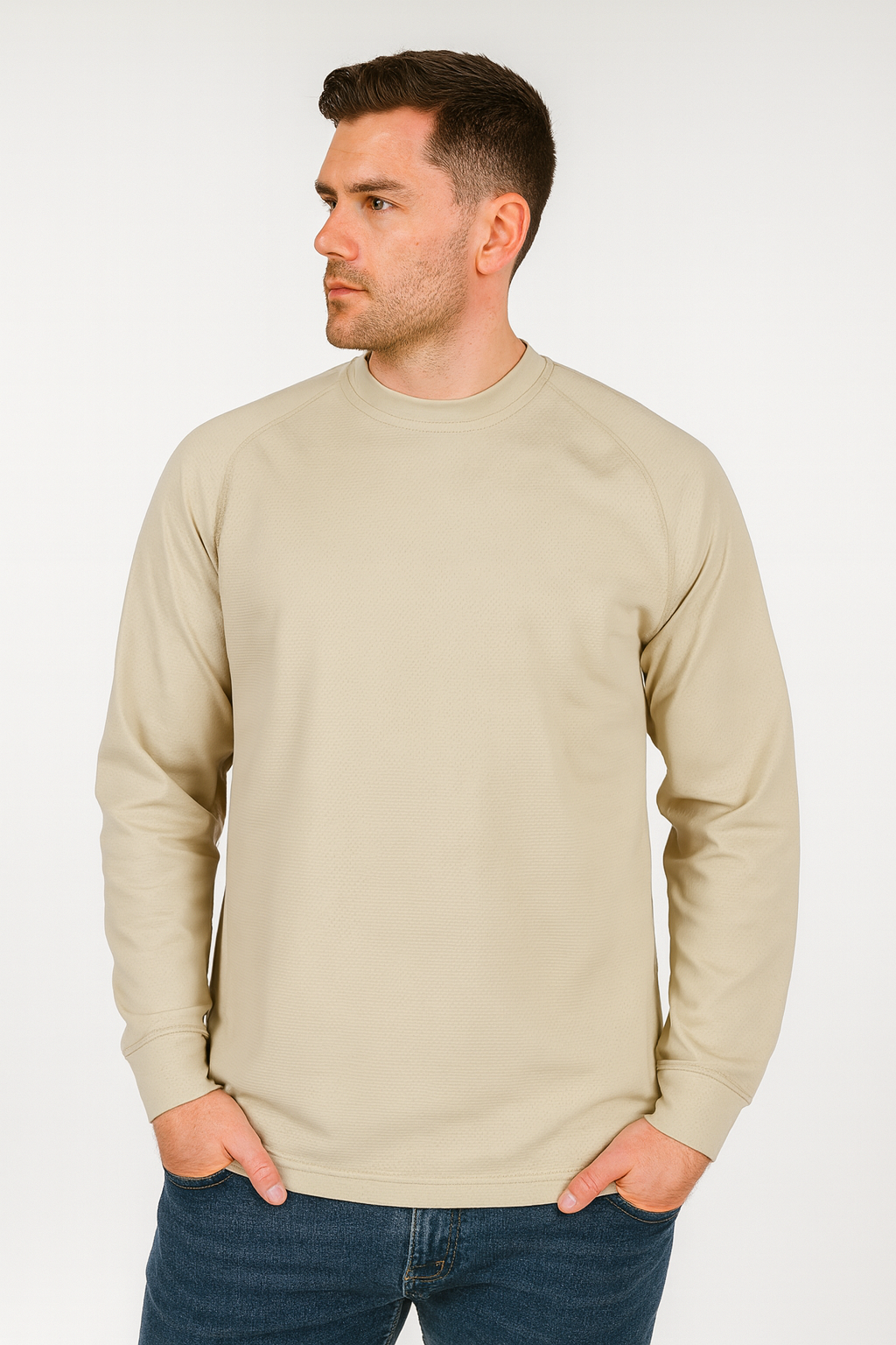 NKE FR BASELAYER TEE - KHAKI