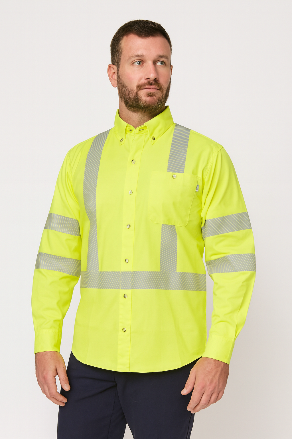 NKE FR HI-VIS BUTTON-DOWN SHIRT YELLOW / L NKE FR HI-VIS BUTTON-DOWN SHIRT YELLOW / L
