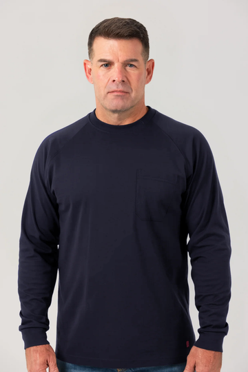 NKE FR LONG SLEEVE T-SHIRT - NAVY