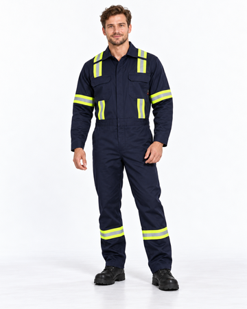 NKE FR REFLECTPRO TAPED COVERALL - NAVY