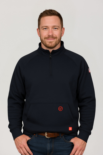 NKE FR 1/4 ZIP SWEATSHIRT - NAVY