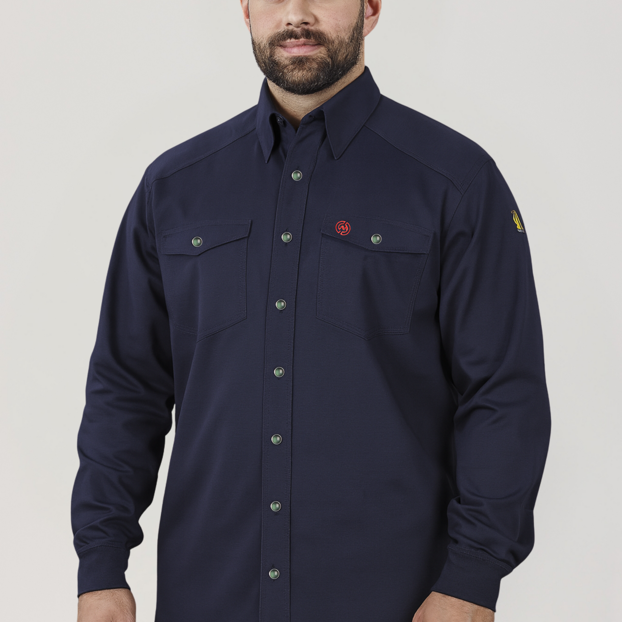 NKE FR Eagle Crest Work Snap Shirt in NAVY