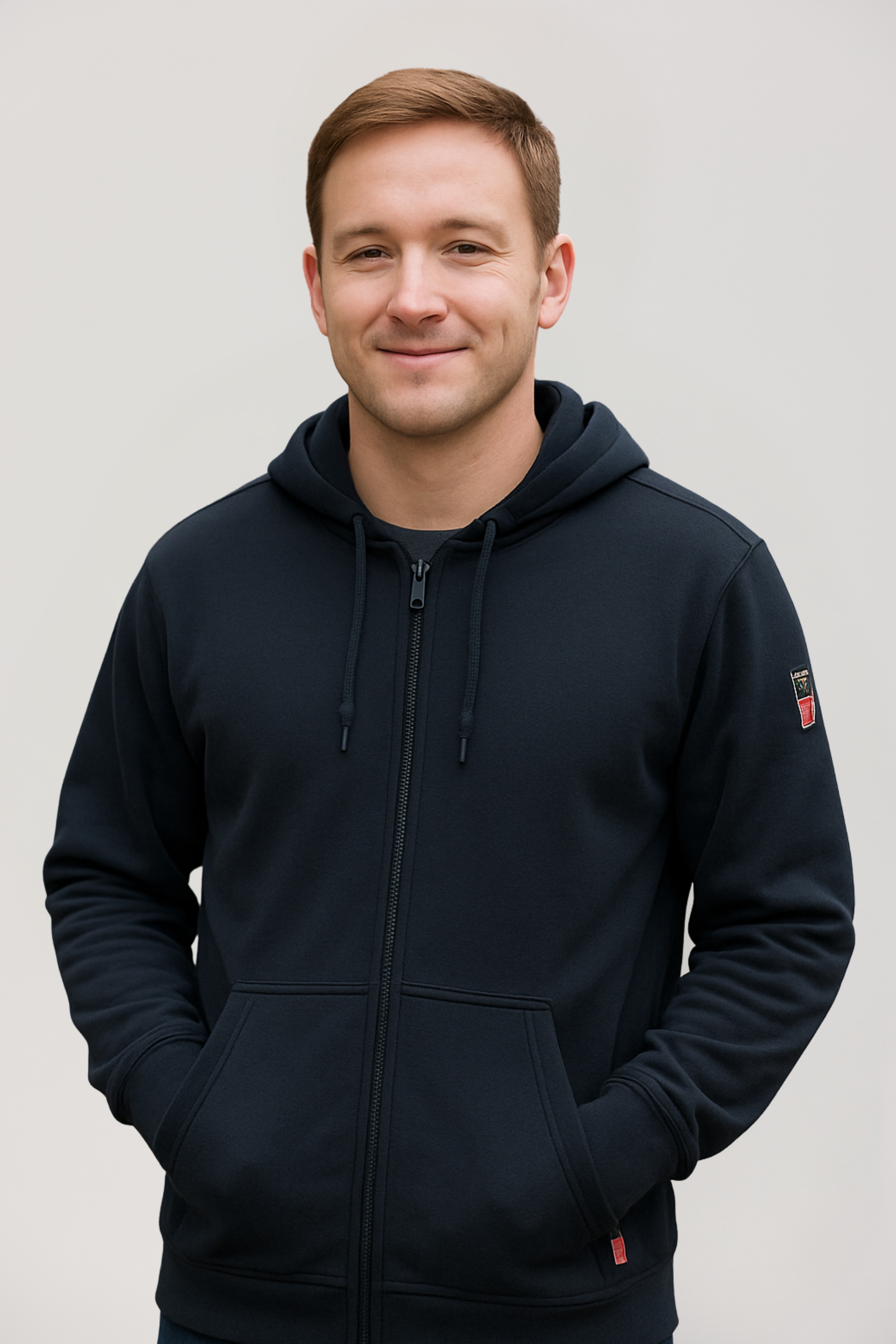 Shop Navy FR Zip Up Hoodie For Men – NKE Safety Apparel