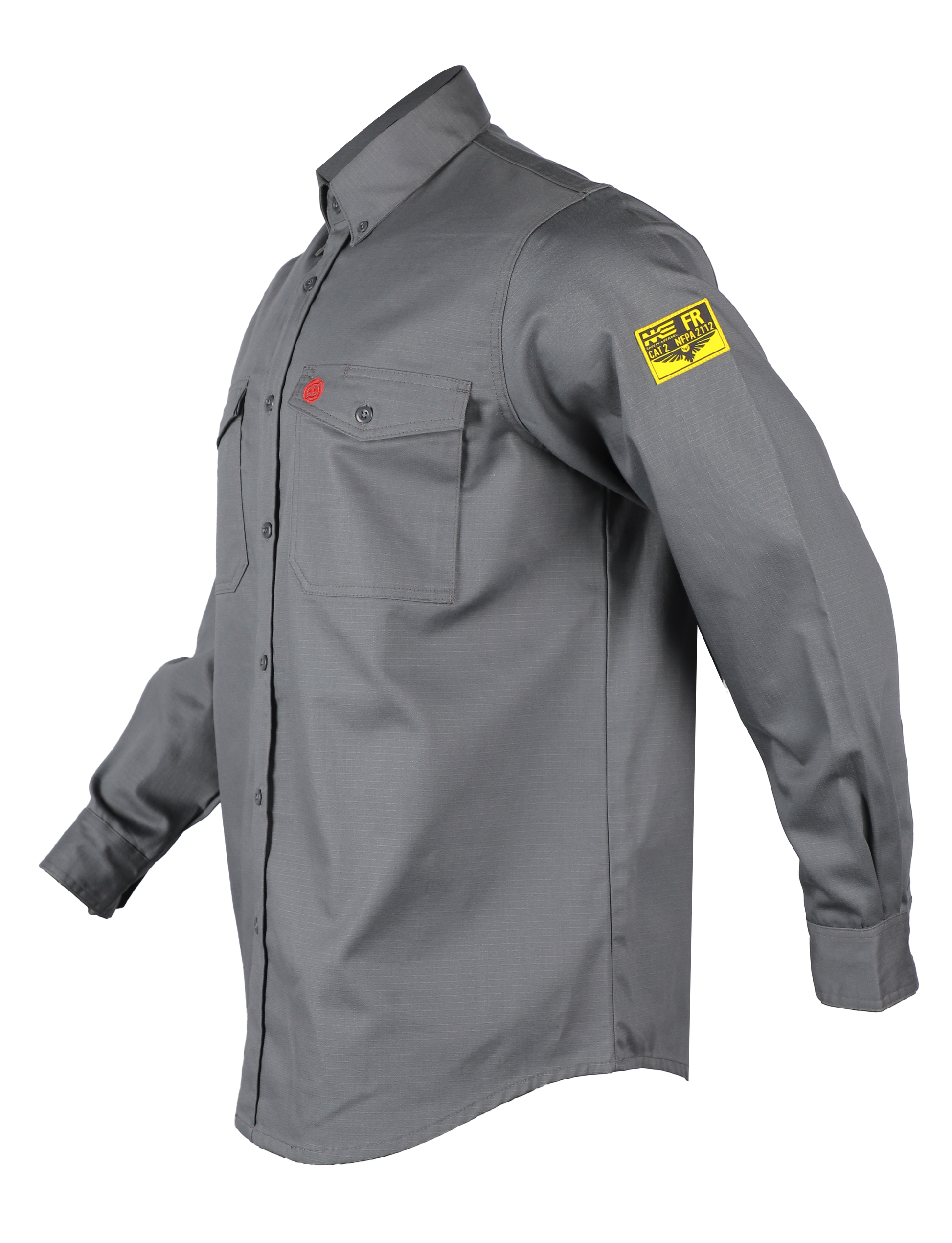 Grey FR Long Sleeve Button Down Shirt - NKE Safety Apparel Grey FR Long Sleeve Button Down Shirt - NKE Safety Apparel