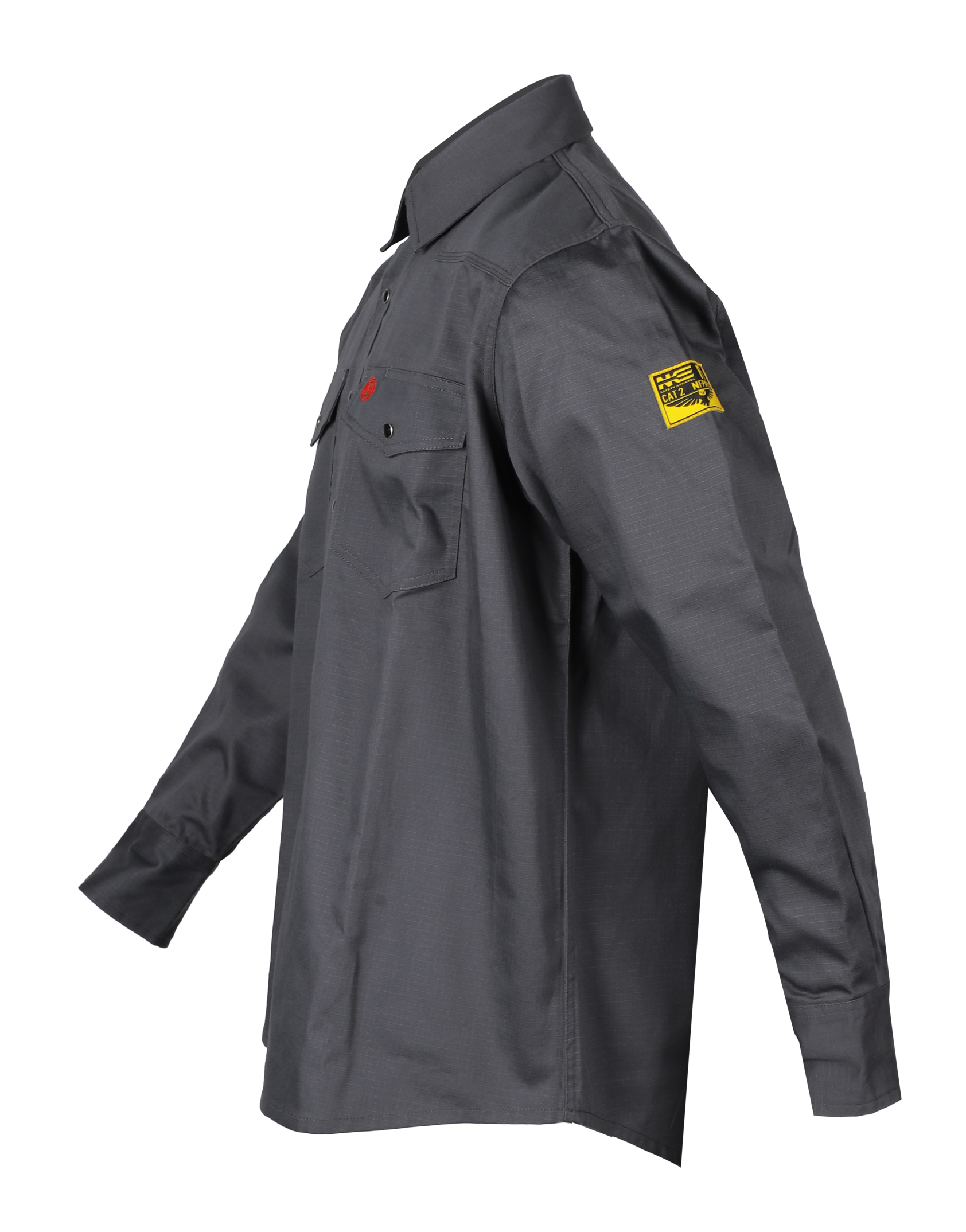 NKE FR BLACK EAGLE CREST WORK SNAP SHIRT - GREY
