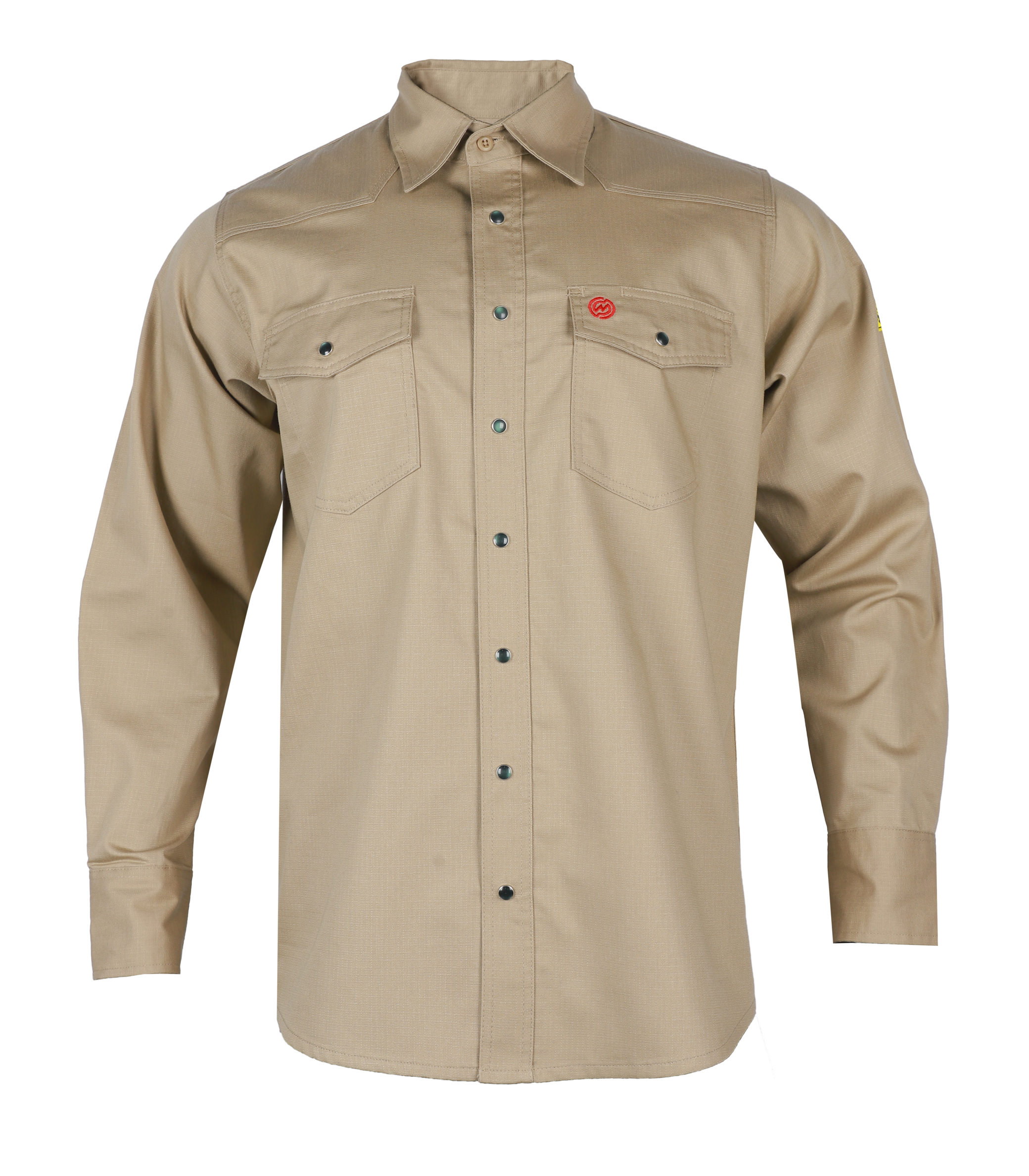 NKE FR BLACK EAGLE CREST WORK SNAP SHIRT - KHAKI