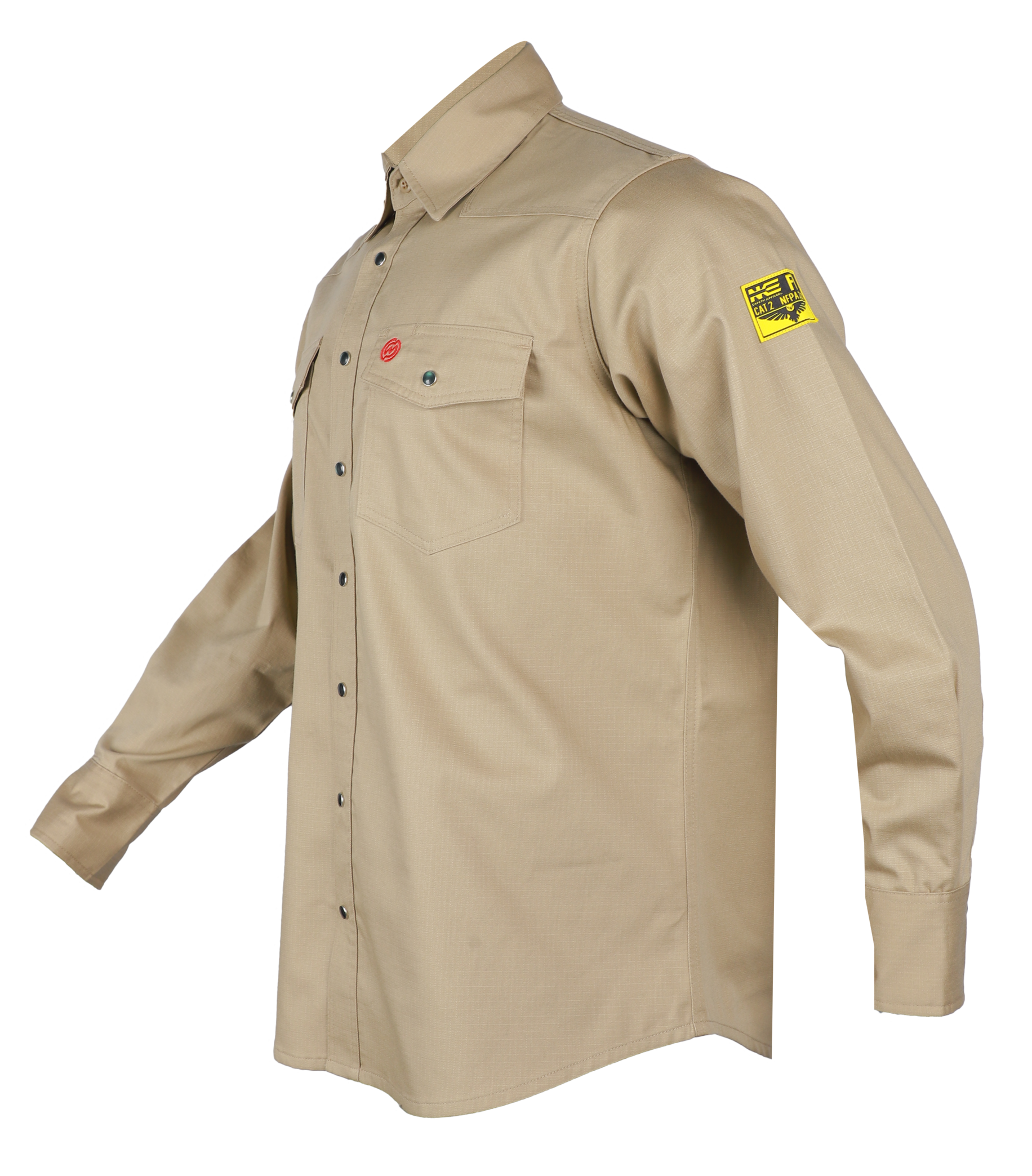 NKE FR BLACK EAGLE CREST WORK SNAP SHIRT - KHAKI