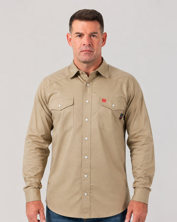 NKE FR EDGE RIPSTOP SNAP SHIRT - KHAKI