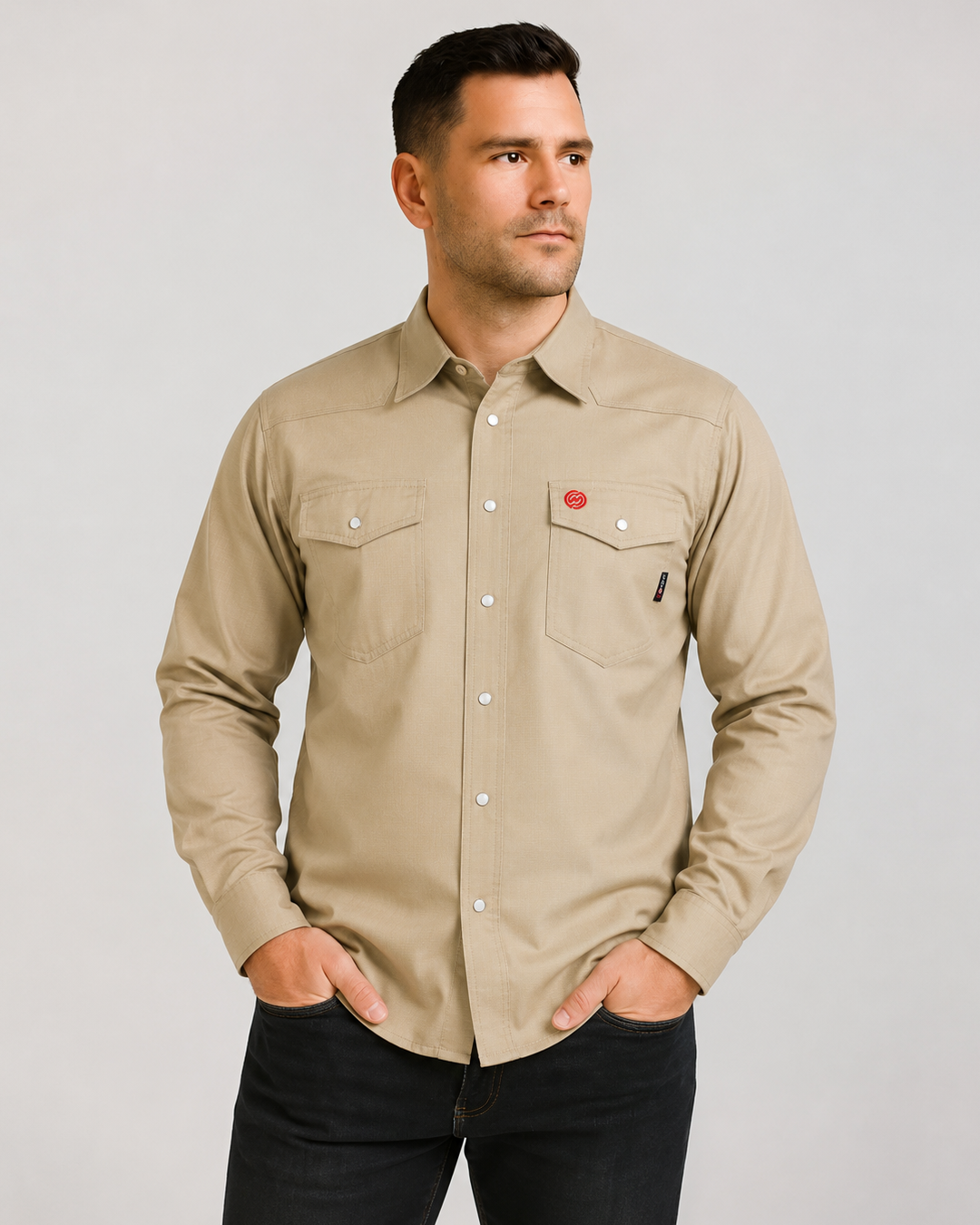 NKE FR EDGE RIPSTOP SNAP SHIRT - KHAKI