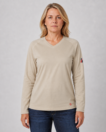 NKE FR LADIES V NECK TEE - WHITE TEA