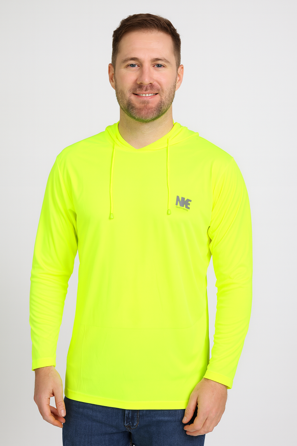 NKE HI-VIS LIGHTWEIGHТ HOODED TEE - YELLOW